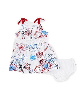Burt's Bees Baby Girls Newborn-24 Months Sleeveless Americana Fireworks Printed Dress