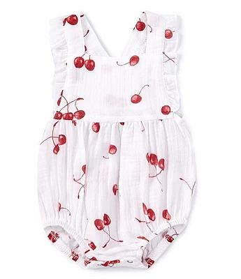 Burt's Bees Baby Girls Newborn-24 Months Sleeveless Cherry Pickin' Bodysuit