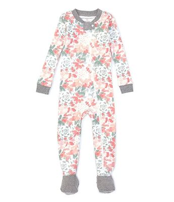 Burt's Bees Baby Girls 12-24 Months Long-Sleeve Tossed Succulent Footed Coverall