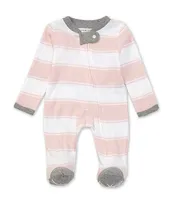 Burt's Bees Baby Newborn-9 Months Long-Sleeve Stripe Sleep & Play Footed Pajamas