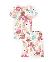 Burt's Bees Little Girls 2T-5T Short-Sleeve Ice Cream-Printed Pajama T-Shirt & Matching Shorts Set