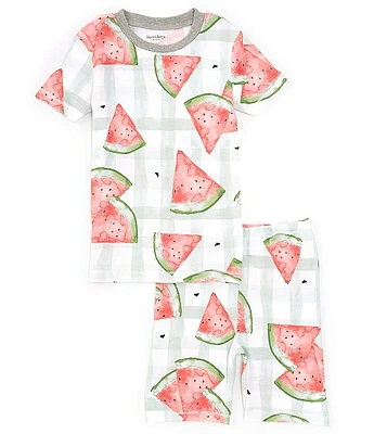 Burt's Bees Little/Big Girls 4-12 Short-Sleeve Watermelon-Printed Pajama T-Shirt & Matching Shorts Set