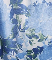 Cabernet Satin Floral 3/4 Sleeve Coordinating Short Wrap Robe