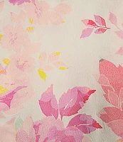 Cabernet Satin Floral Bouquet Print Short Sleeve Notch Collar & Pant Pajama Set