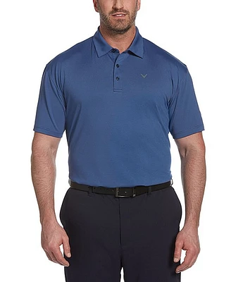 Callaway Big & Tall Fine Line Stripe Stretch Short Sleeve Polo Shirt