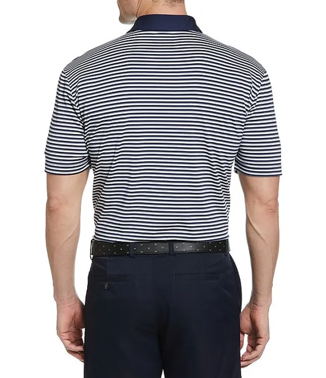 Callaway Knit 3-Color Striped Polo Shirt