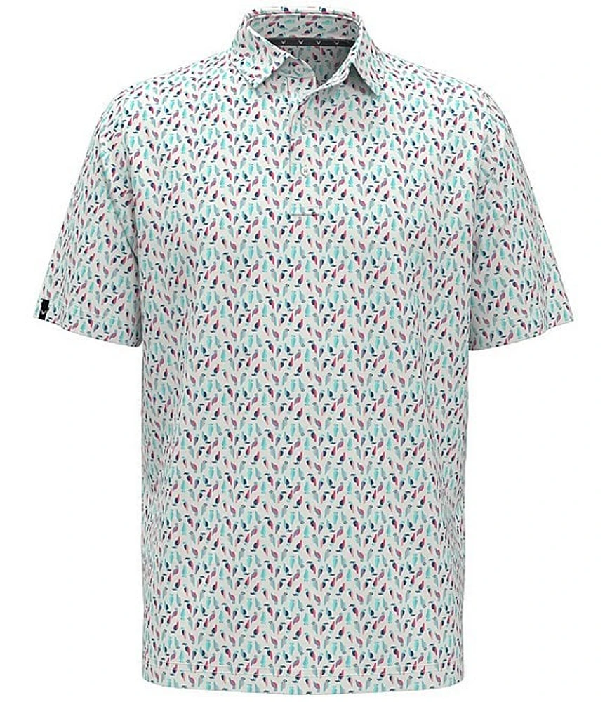 Callaway Short Sleeve Birdie Print Polo Golf Shirt