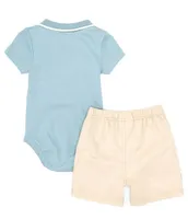 Calvin Klein Baby Boys 3-9 Months Short Sleeve Knit Bodysuit & Solid Woven Canvas Shorts Set