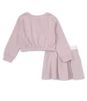 Calvin Klein Little Girls 2T-6X Brushed Fleece Pullover Top & Matching  Skirt 2-Piece Set