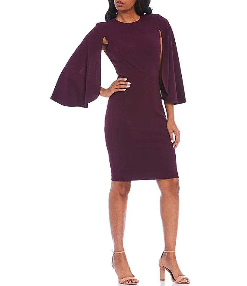 Calvin Klein Long Caplet Sleeve Scuba Crepe Sheath Dress | Alexandria Mall