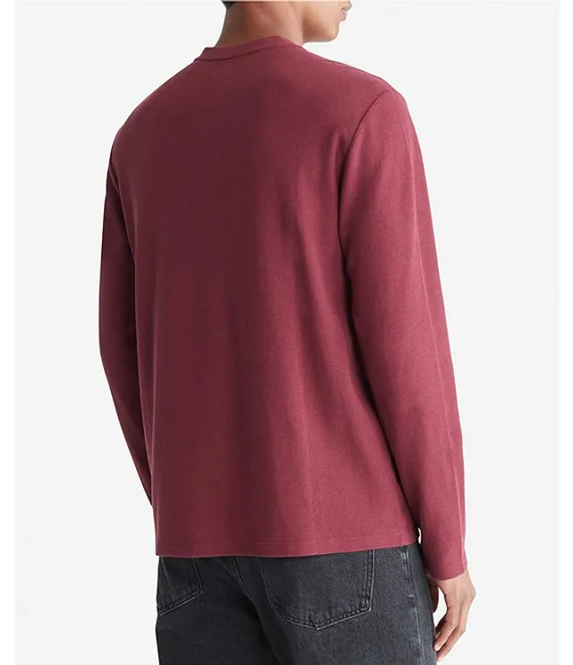 Calvin Klein Long Sleeve Mini Waffle Knit Henley T-Shirt
