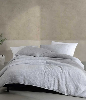 Calvin Klein Modern Cotton Ribbed Matelasse Melange Tencel Jersey Duvet Cover Mini Set