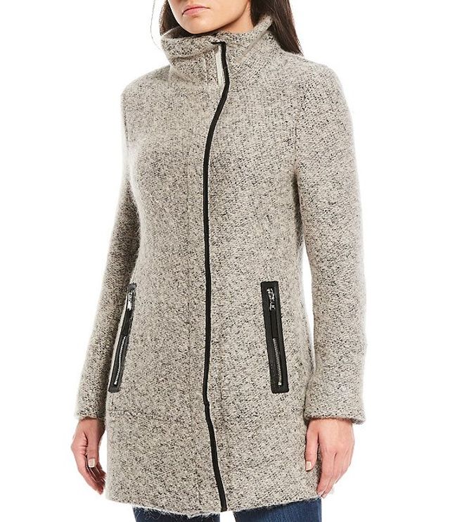 partitie teleurstellen Supplement Calvin Klein Petite Faux Fur Trim Notch Collar Wool Blend Coat | Alexandria  Mall