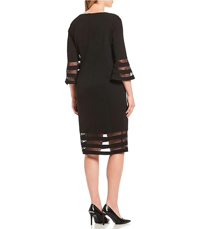 Calvin Klein Plus 3/4 Sleeve Solid Sheath Dress | Brazos Mall
