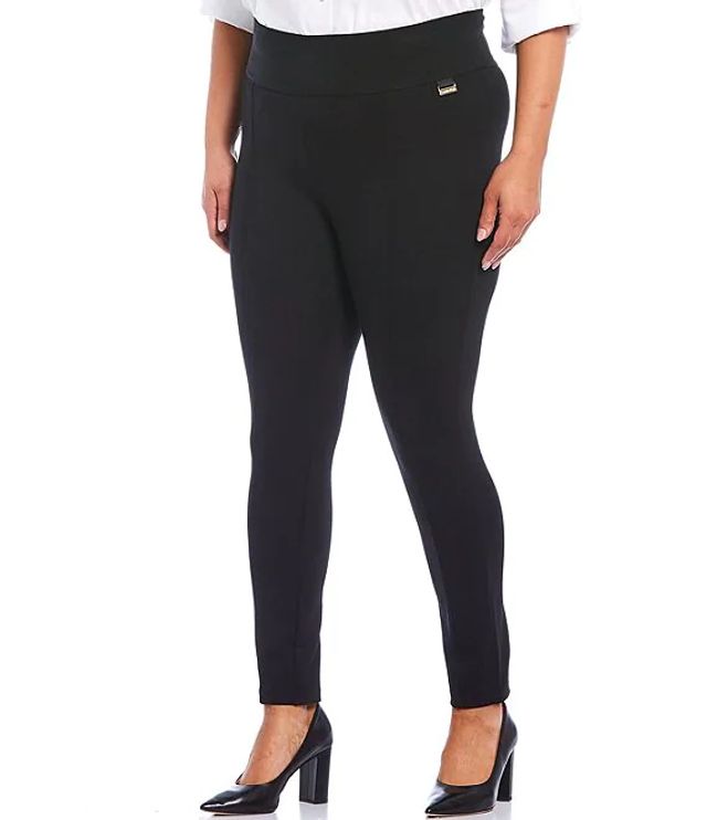 Multiples Plus Size Pull-On Ladder Cuot Out Hem Skinny Crop Pants |  Alexandria Mall