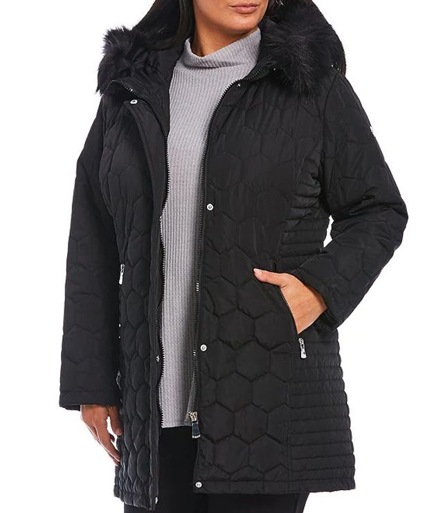 R oplichter Erge, ernstige Calvin Klein Plus Quilted Faux Fur Hooded Coat | Brazos Mall