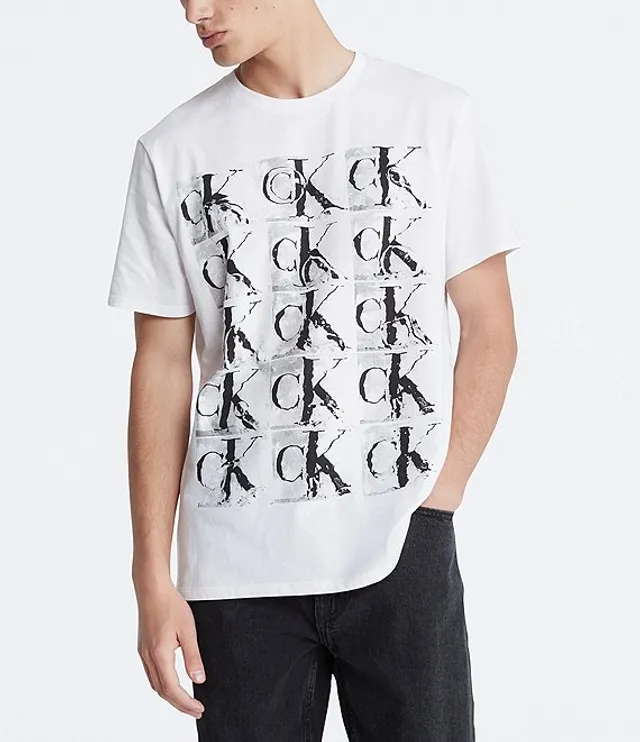 Calvin Klein Short-Sleeve Relaxed Monogram Logo Graphic T-Shirt