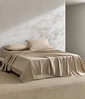 Calvin Klein Solid Washed Cotton Percale Sheet Set