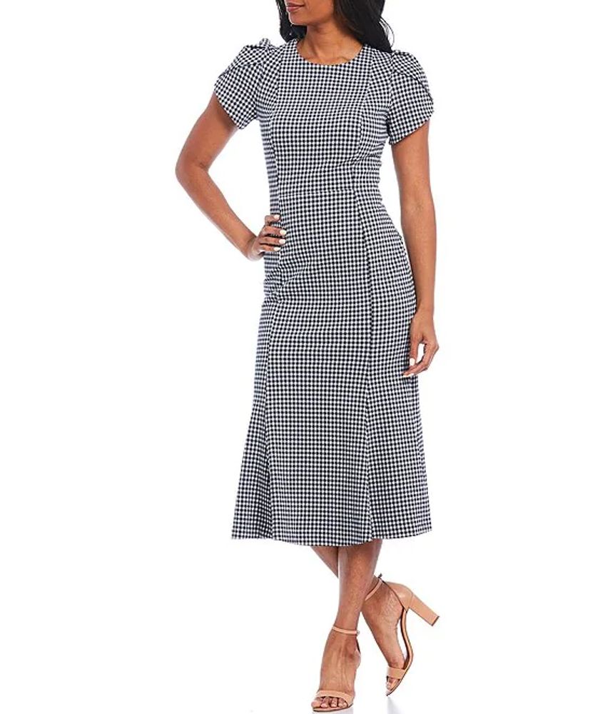 calvin klein gingham midi dress