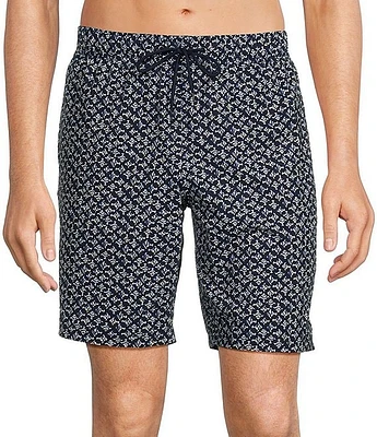 Caribbean Big & Tall Fish Geo Comfort Stretch 9#double; and 11#double; Inseam Swim Trunks