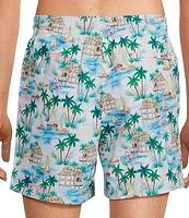 Caribbean Big & Tall Flamingo Beach 6#double; and 8#double; Inseam Coordinating Swim Trunks