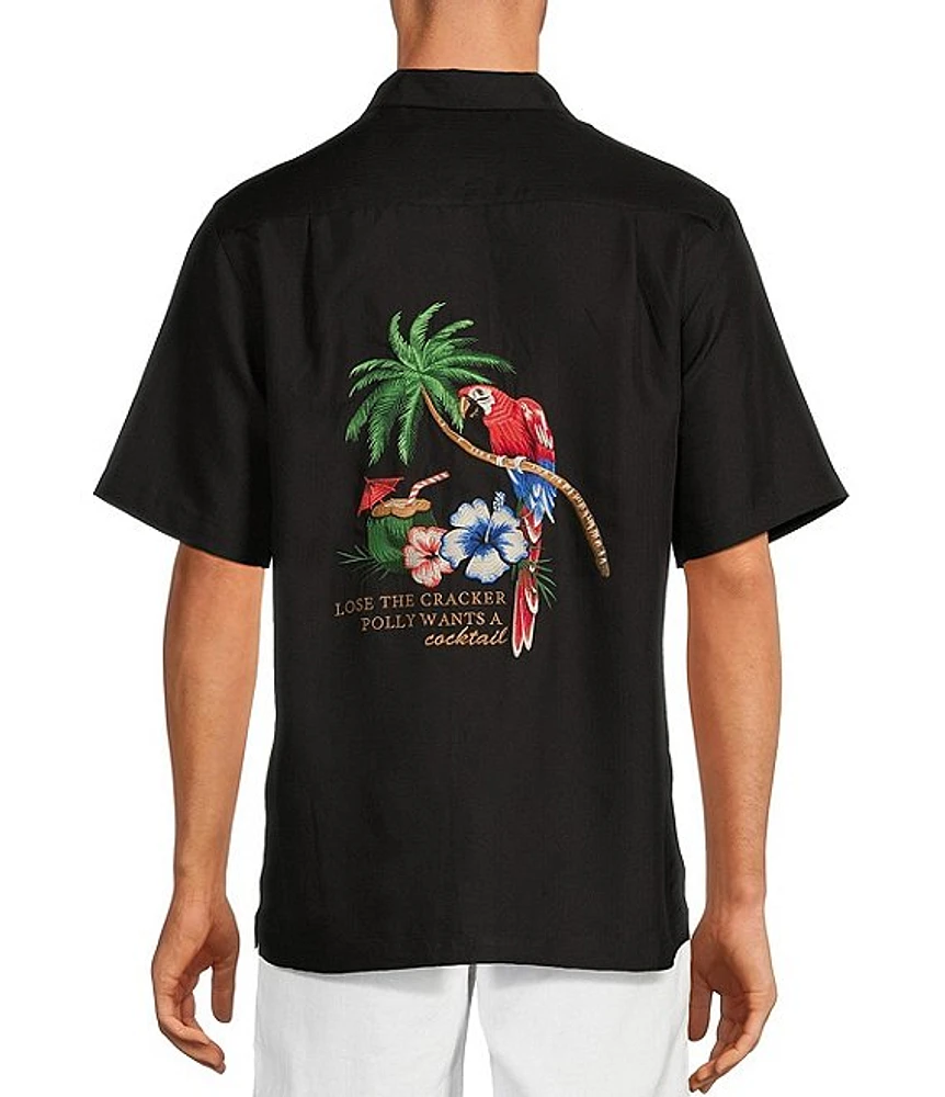 Caribbean Polly Wants Cocktail Short Sleeve Woven Shirt