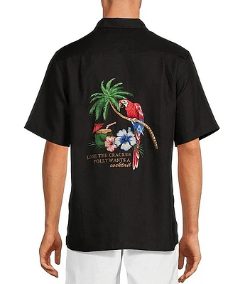 Caribbean Polly Wants Cocktail Short Sleeve Woven Shirt