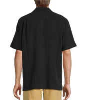 Caribbean Solid Short Sleeve Woven Camp Shirt