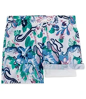 Caribbean Watercolor Ukulele 6#double; Inseam Swim Trunks