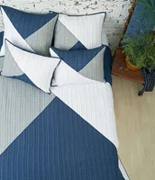 carol & frank Asymmetrical Modern Diamond Pattern Colorblock Quilt