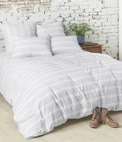 carol & frank Mason Sateen Dobby Weave Stripe Duvet Cover