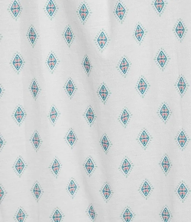 Carole Hochman Plus Knit Diamond Print Long Sleeve Round Neck