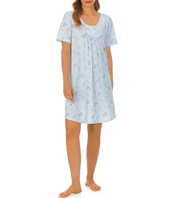 Hanro Deluxe Short Sleeve Round Neck Cotton Nightgown