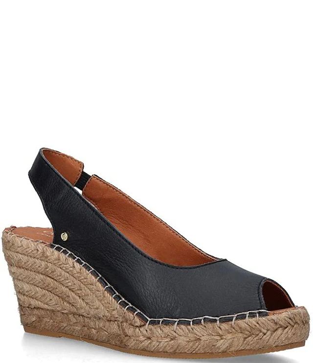 Carvela Comfort Sharon Leather Espadrille Wedges | The Shops at Willow Bend