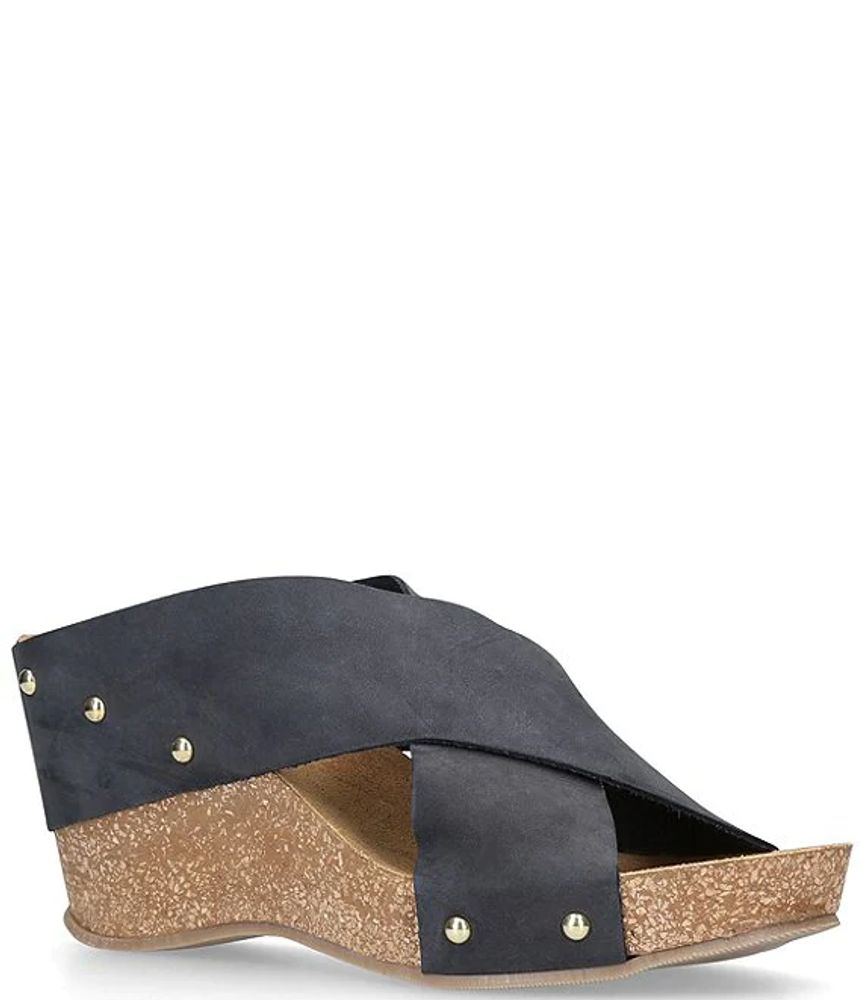 Carvela Comfort Sooty Leather Cork Wedges | Pueblo Mall