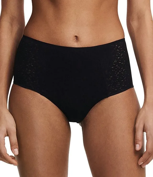 Floral Lace High-Waist Brief in Black