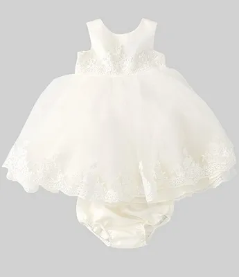 Chantilly Place Baby Girls 12-24 Months Lace Bow Back Dress