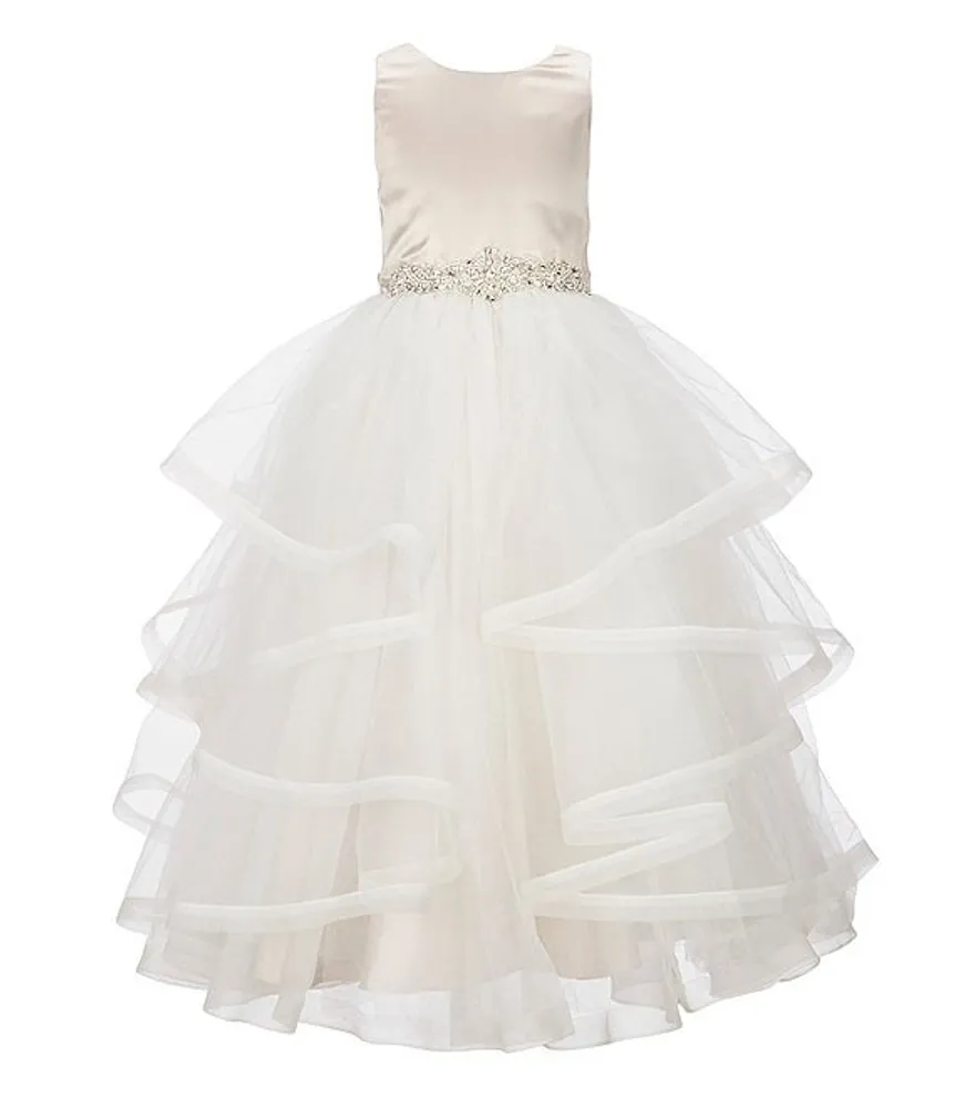 Princess Beaded Backless Juniors Evening Gowns With Tulle Skirt And Big Bow  For Flower Girls Pageants, Communion, Weddings, And Formal Parties F02 From  Juliaweddingdresses, $72.13 | DHgate.Com