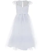 Chantilly Place Little Girls 2T-6X Cap Sleeve 3D Embroidered Mesh Communion Dress