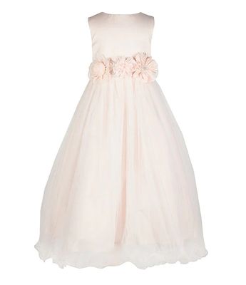 Chantilly Place Little Girls 2T-6X Sleeveless Satin/Mesh Gown Dress