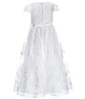 Chantilly Place Little Girls 4-6X Cap Sleeve Embroidered Lace Tea Dress