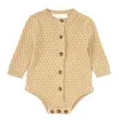 Chelsea & Violet Baby Girls Newborn-9 Months Long Sleeve Button Down Knit Bodysuit