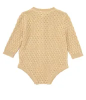 Chelsea & Violet Baby Girls Newborn-9 Months Long Sleeve Button Down Knit Bodysuit