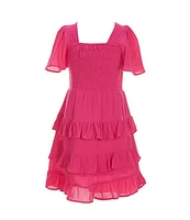 Chelsea & Violet Little Girls 2T-6X Short Sleeve Smocked Tiered Dress