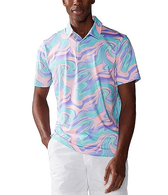 Chubbies Iridescent Abyss Short Sleeve Performance Polo Shirt