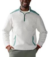 Chubbies Long Sleeve The Big Sur Quilted Quarter-Zip Heathered Jersey Pullover