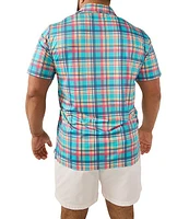 Chubbies Madras Plaid Print Short Sleeve Performance Polo Shirt