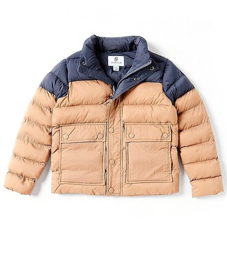 Boys Long Sleeve Colorblock Puffer Jacket