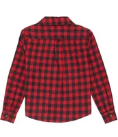Class Club Big Boys 8-20 Long Sleeve Red & Black Checked Button-Up Shirt