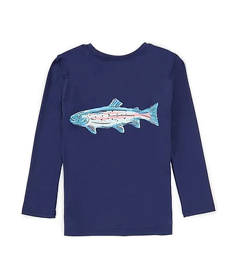 Class Club Little Boys 2T-7 Long Sleeve Fish Screen Print Rashguard